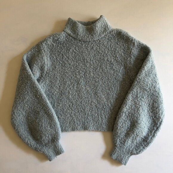 Arizona Jean Co Blue Mohair Wool Cropped Pullover Sweater - Picture 1 of 6